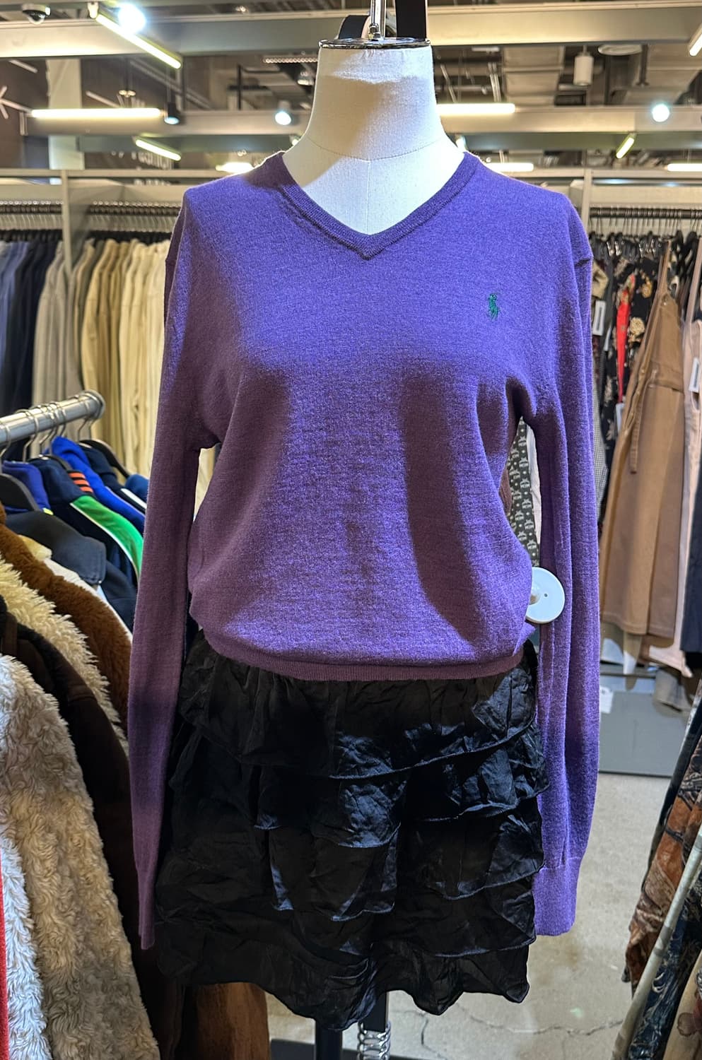 POLO 폴로 퍼플 브이넥니트 상품이미지2