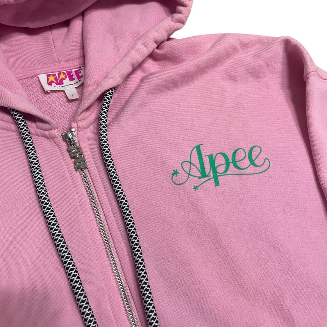 F) 베이프 APEE 딸기우유맛 스트로베리 그래픽 후드 집업 핑크 상품이미지2