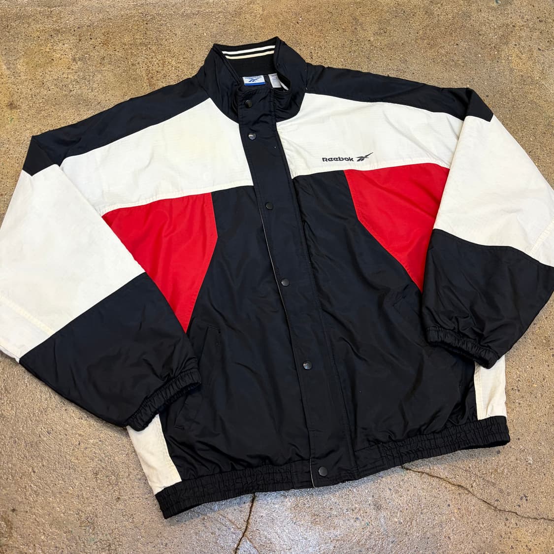 레어 90s 미국 빈티지 리복 빅로고 바람막이 패딩 자켓 상품이미지3