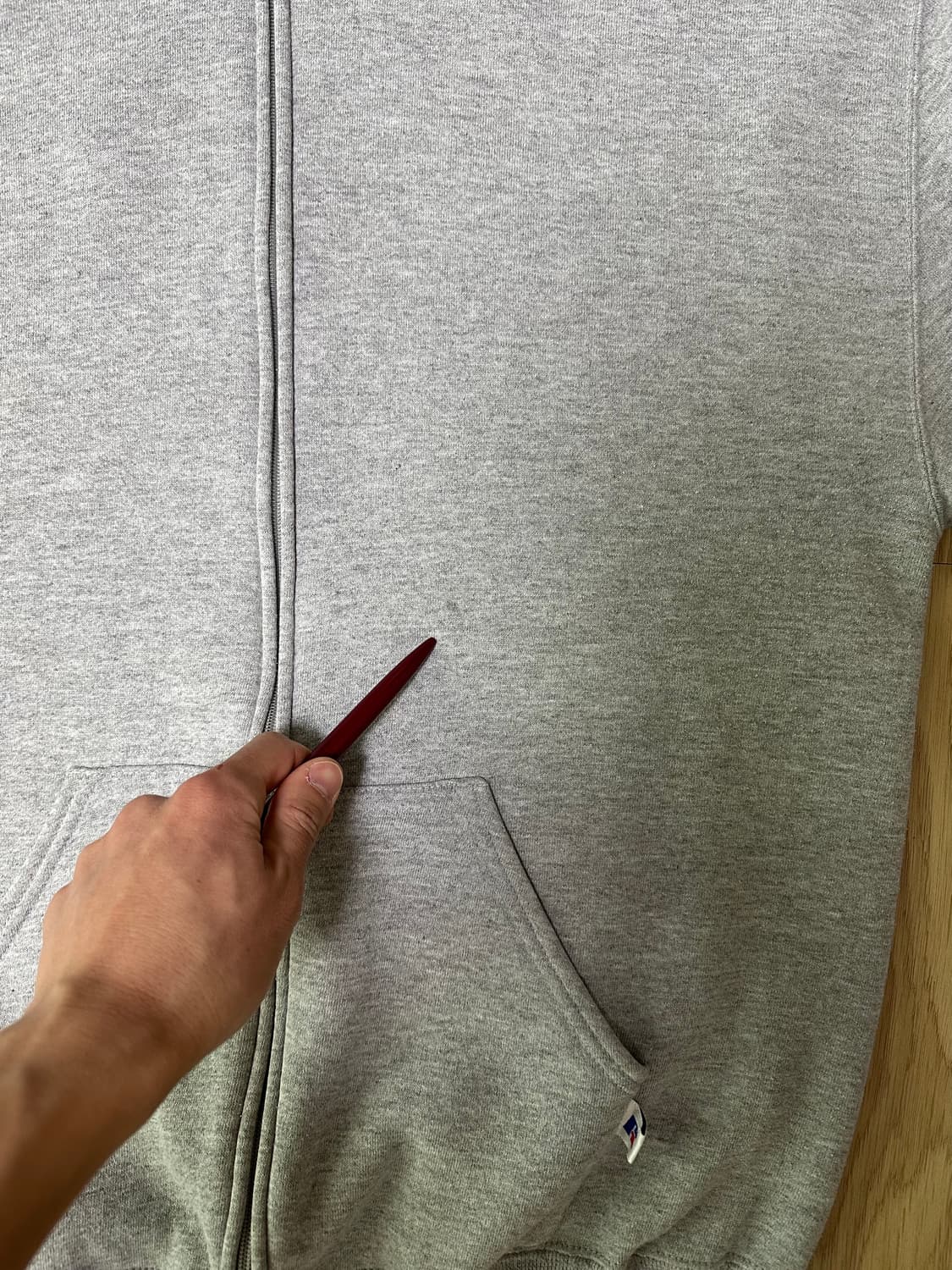 90s 빈티지 러셀 후드집업 그레이 L USA 상품이미지10