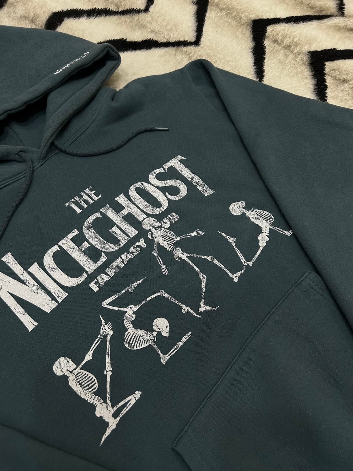 [M]나이키고스트클럽 오버핏 스켈레톤 후드/그린/기모 상품이미지1