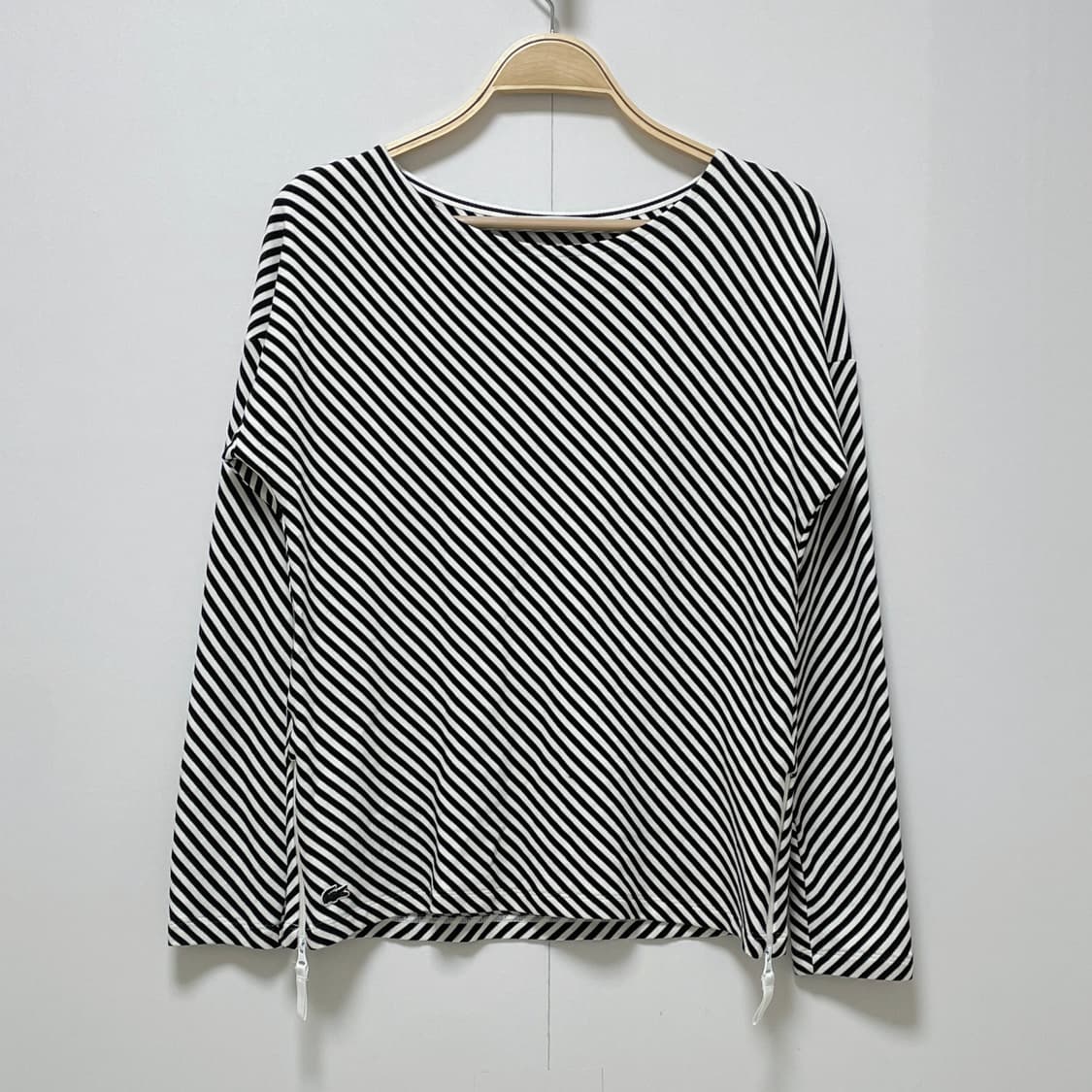 라코스테 사선 스트라이프 보트넥 티셔츠 상품이미지3