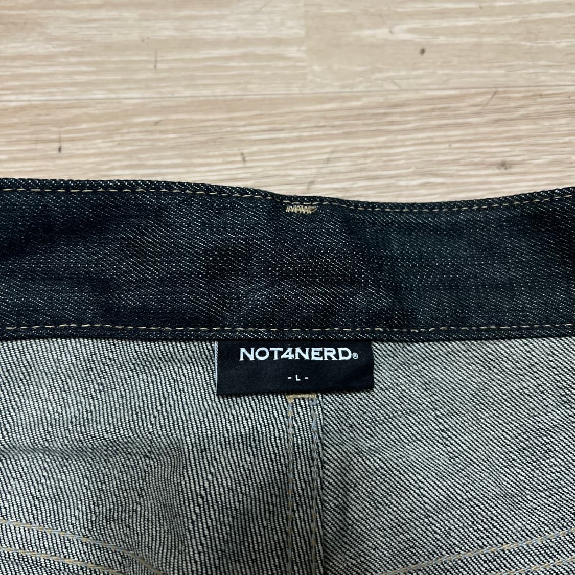 낫포너드 세미와이드 생지 스티치 데님팬츠 청바지 [인디고] L 상품이미지5