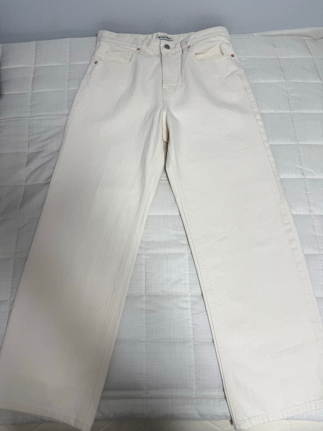 실착 0회 크림 세미와이드 데님 판매합니다 상품이미지1