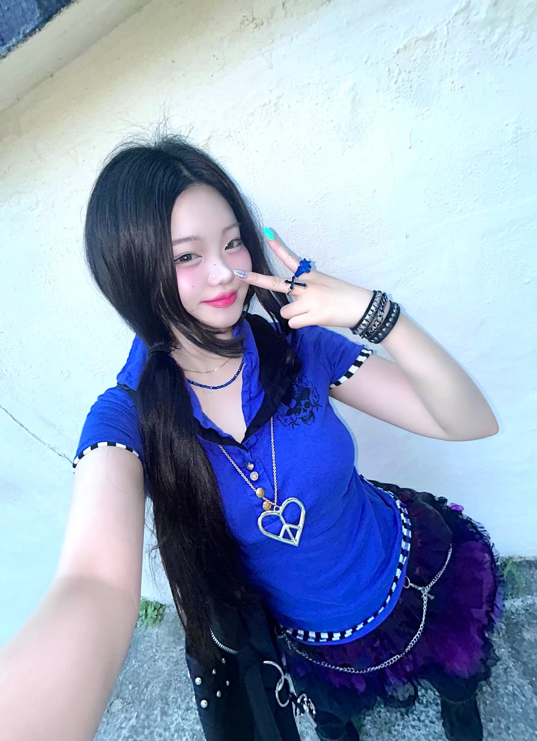 Punk lace jacquard Veil Skirt 상품이미지2