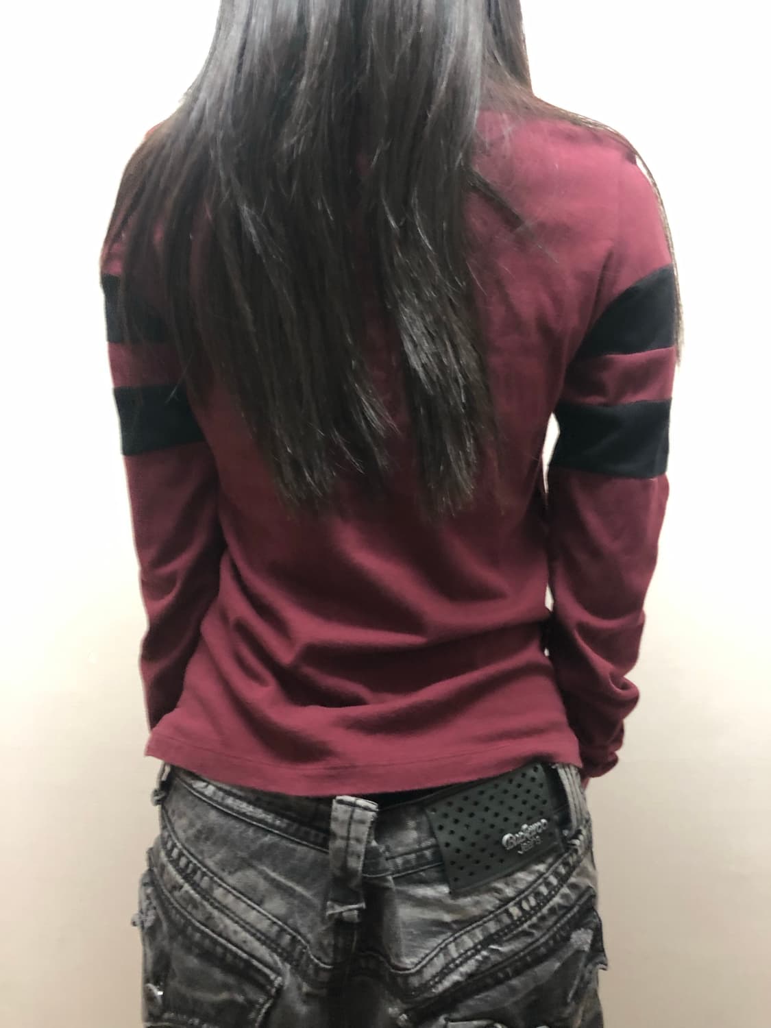빈티지 에스크 펑크 버건디 탑 상품이미지5