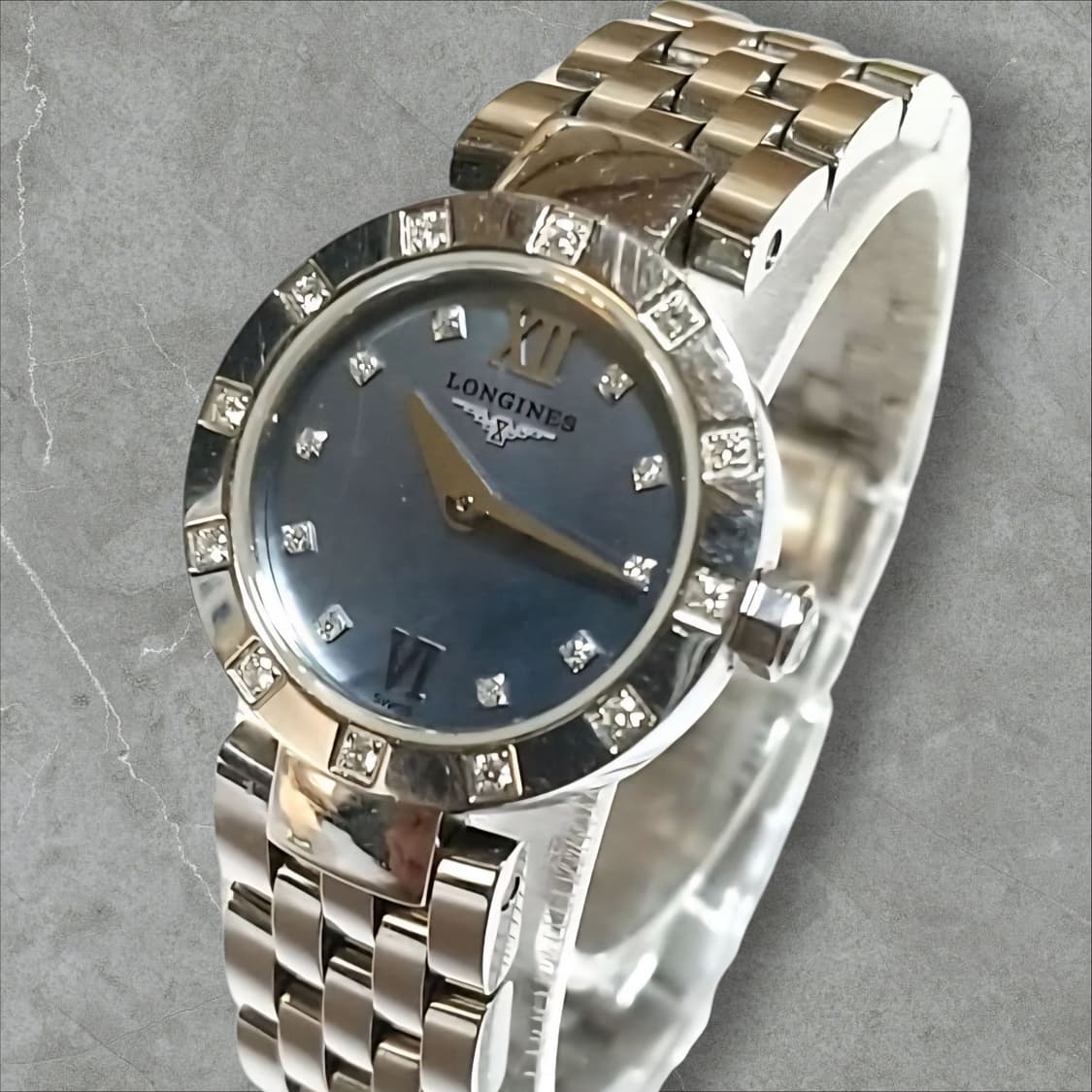 론진 돌체 비타 L5.174.0 다이아몬드 베젤 블루 쉘 실버 워치 상품이미지2