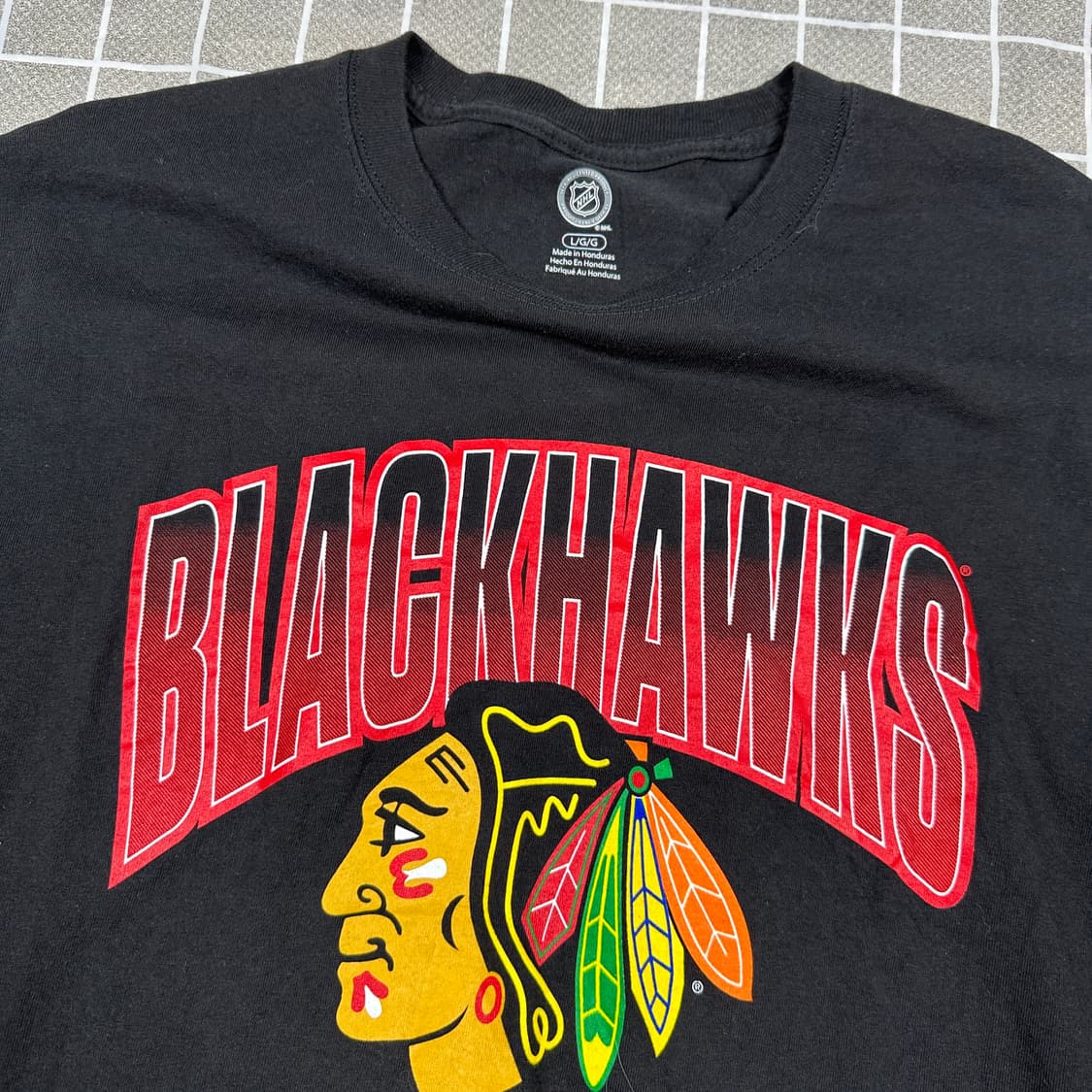 NFL 시카고 블랙호크스 프린팅 반팔티 L 상품이미지3