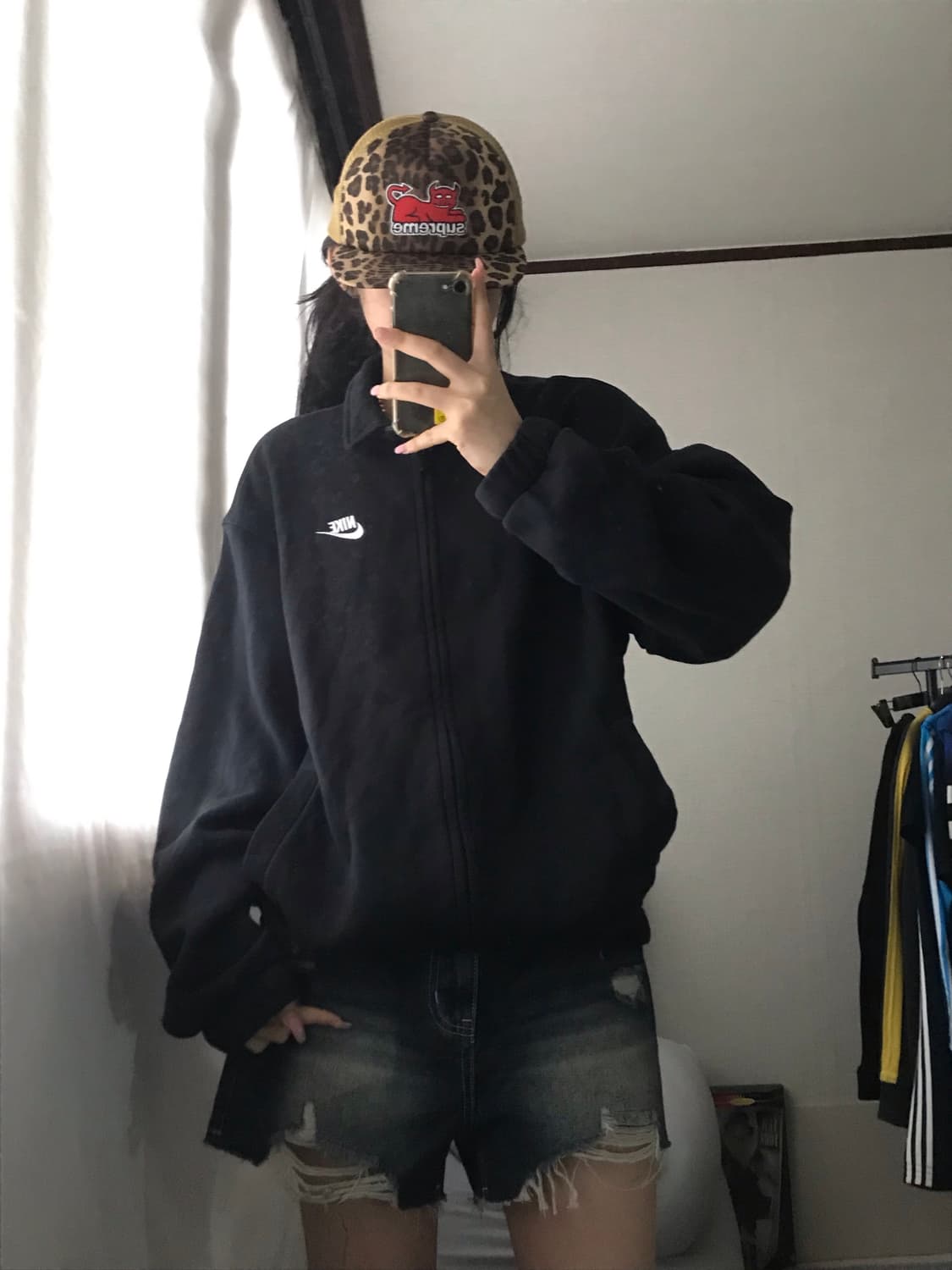 나이키 블랙 넥버튼 면집업 상품이미지2