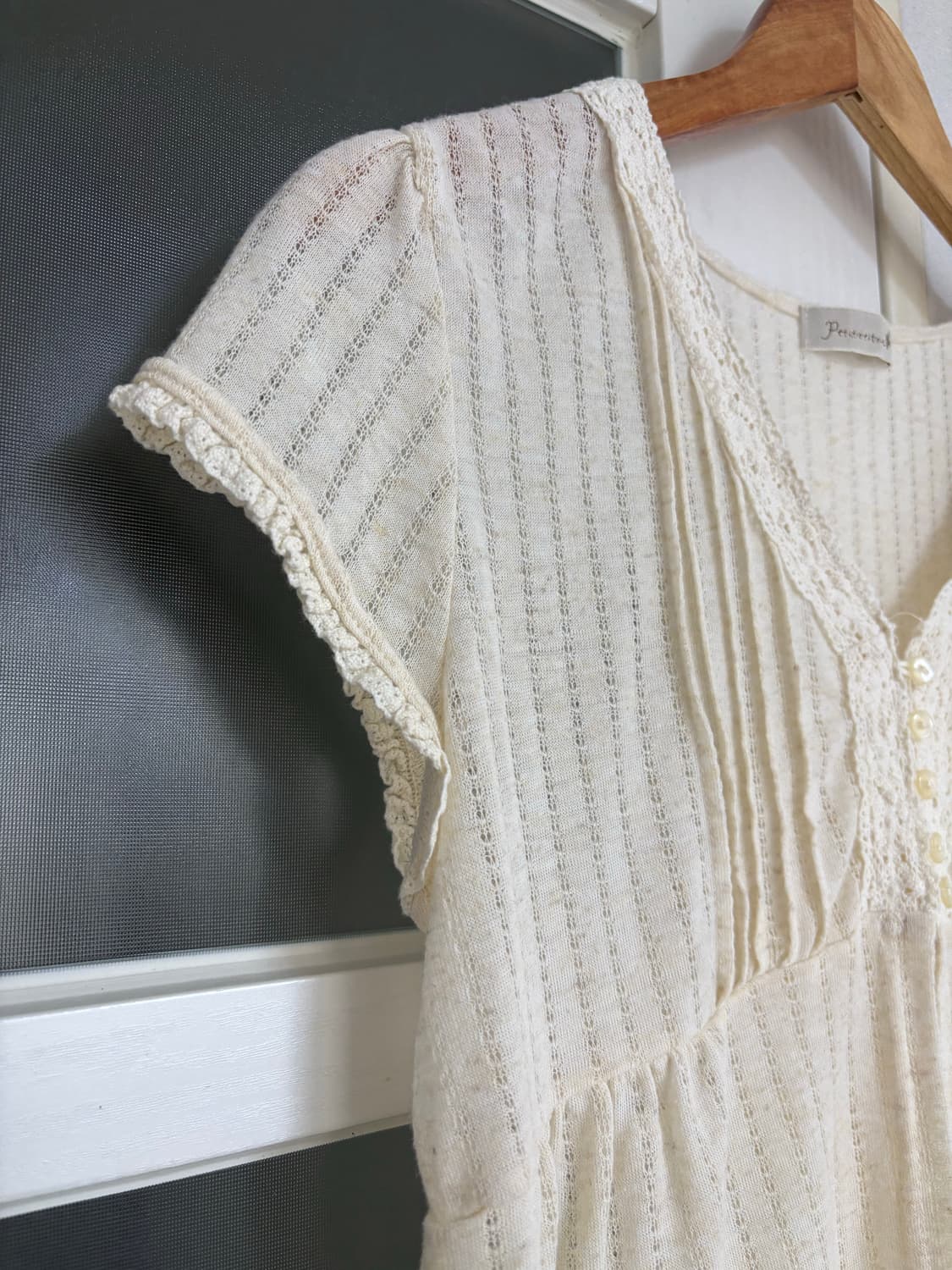 아이보리 반소매 니트  상품이미지2