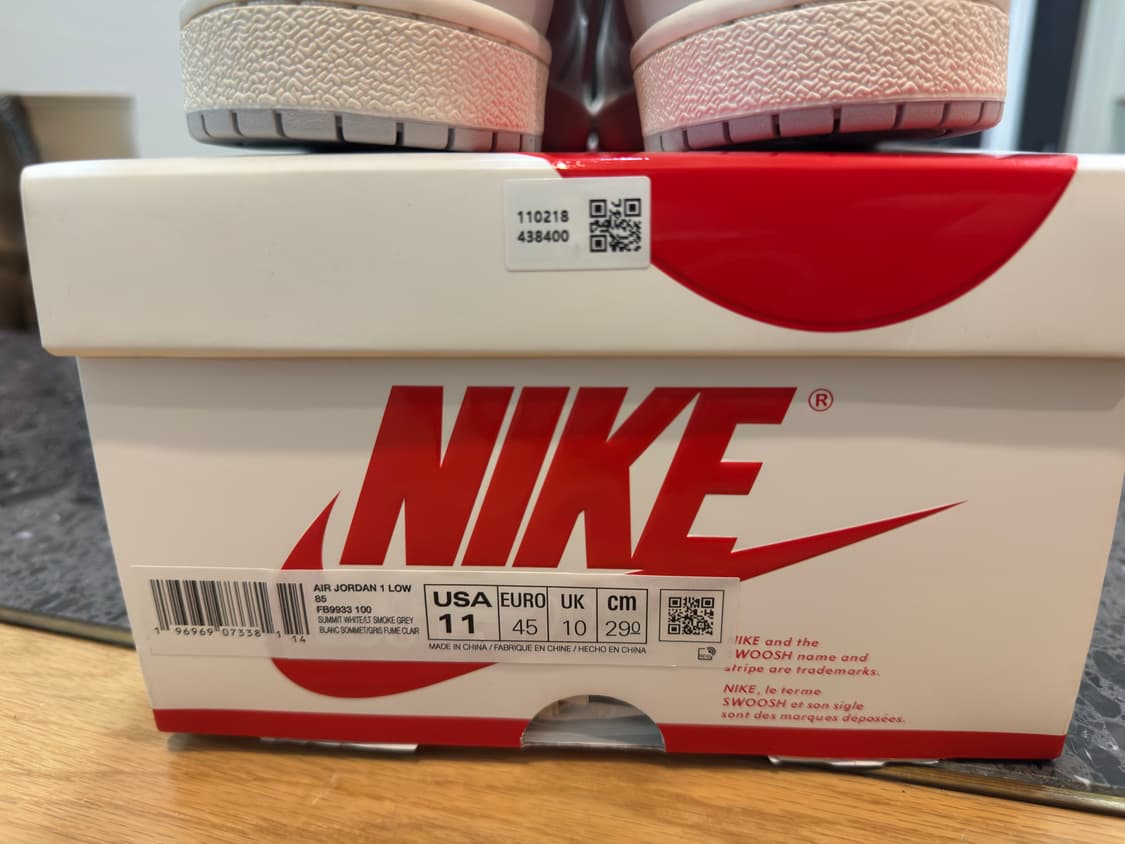 조던1 로우 85 뉴트럴그레이 290 크림발 새상품 상품이미지3