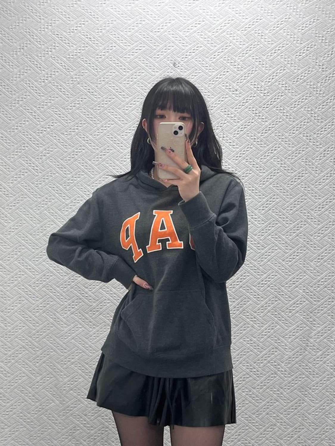 갭 올드스쿨 레트로 빈티지 Y2K 오렌지 후드티 XXL C11735 상품이미지2