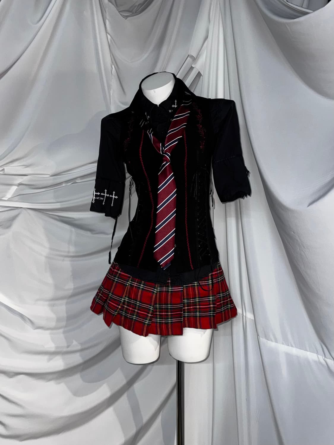 오즈온 오사키 나나깔 펑크 레드 자수 코디세트 상품이미지8