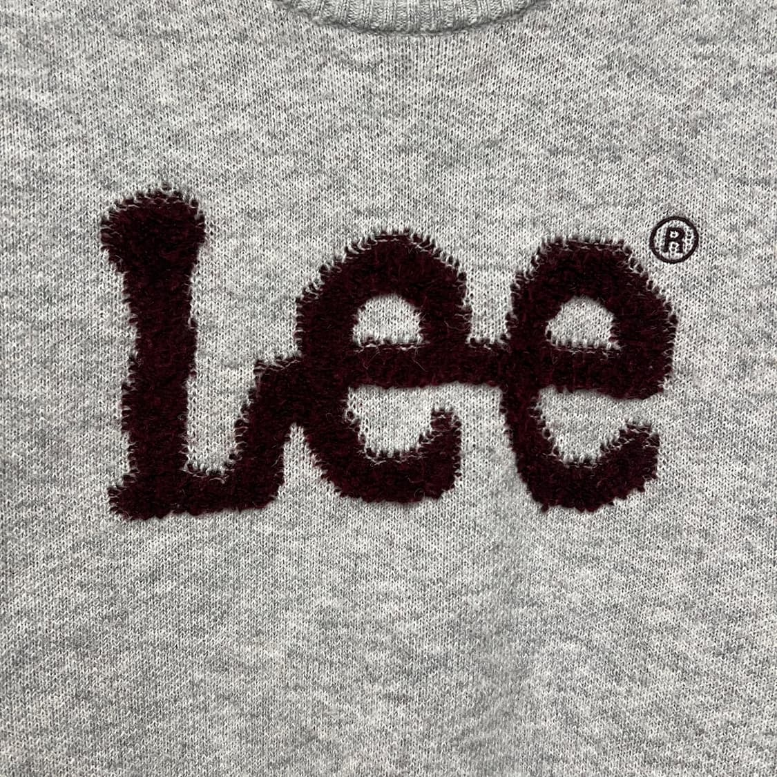 LEE 부클 빅로고 니트 라이트그레이 상품이미지3