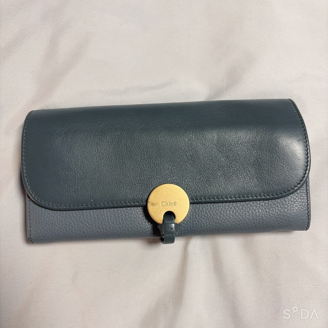 끌로에 장지갑 블루 그레이 레더 상품이미지1