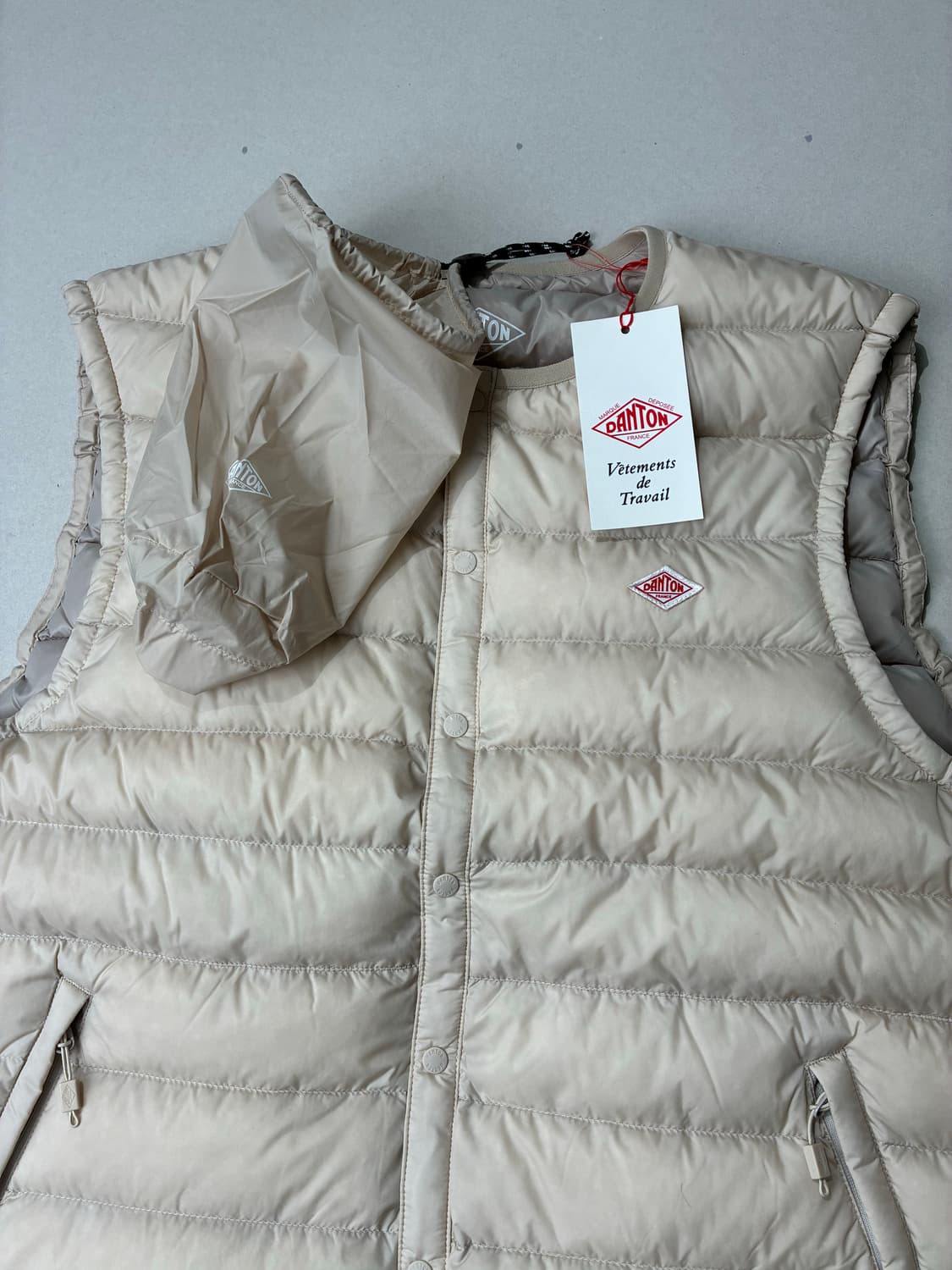 DANTON 단톤 이너 다운 크루넥 베스트 오이스터 화이트 XL사이즈 상품이미지2