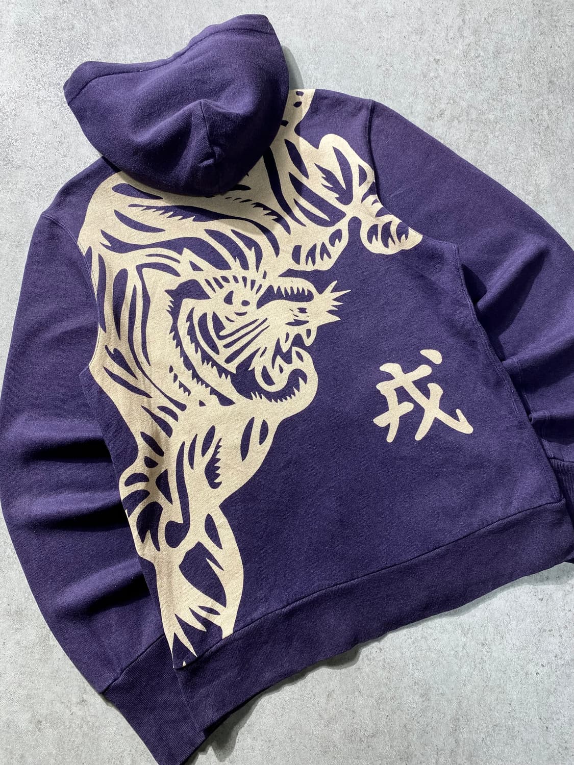 [S-M] Evisu 에비수 빈티지 페이딩 빅 프린트 후드집업 상품이미지6
