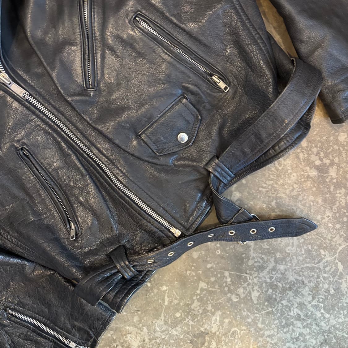 빈티지 더블 라이더 가죽 자켓 상품이미지5