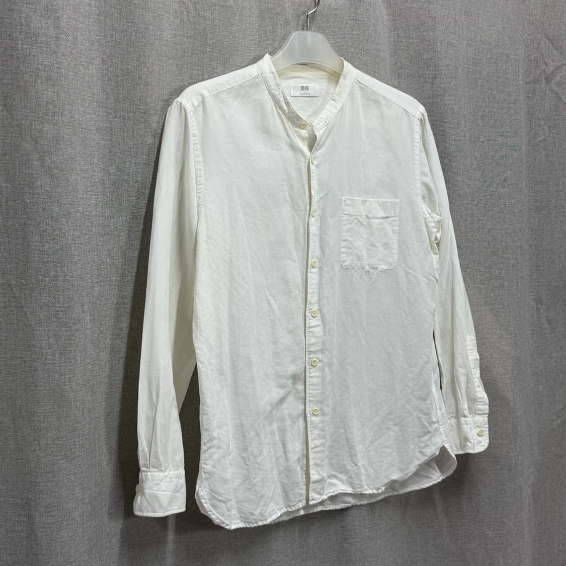 [L] 유니클로 린넨 마 헨리넥 긴팔 셔츠 남방 상품이미지2