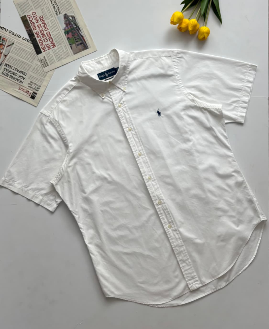 Polo 폴로랄프로렌 화이트 반팔 셔츠 상품이미지1