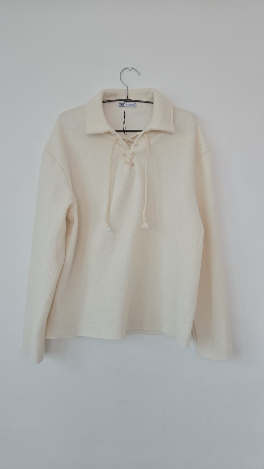 Zara 드로스트링 스웨트 셔츠 크림 상품이미지1