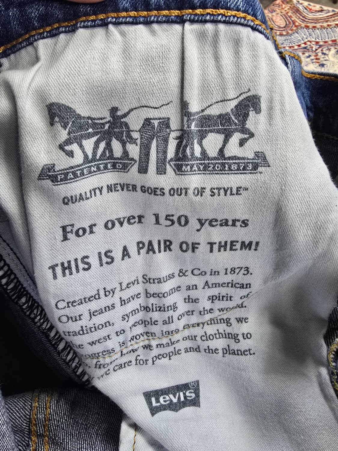 리바이스 505청바지 데님 팬츠 블루 (1720) 상품이미지5