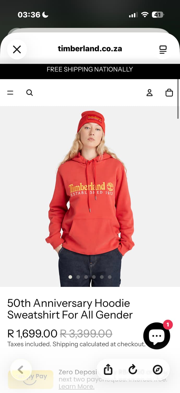 Timberland 50th logo hoodie 상품이미지1