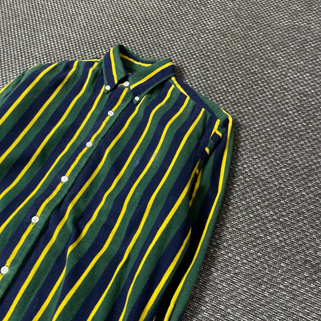 폴로랄프로렌 그린 옐로우 네이비 스트라이프 겨울 긴팔 셔츠 90 상품이미지5