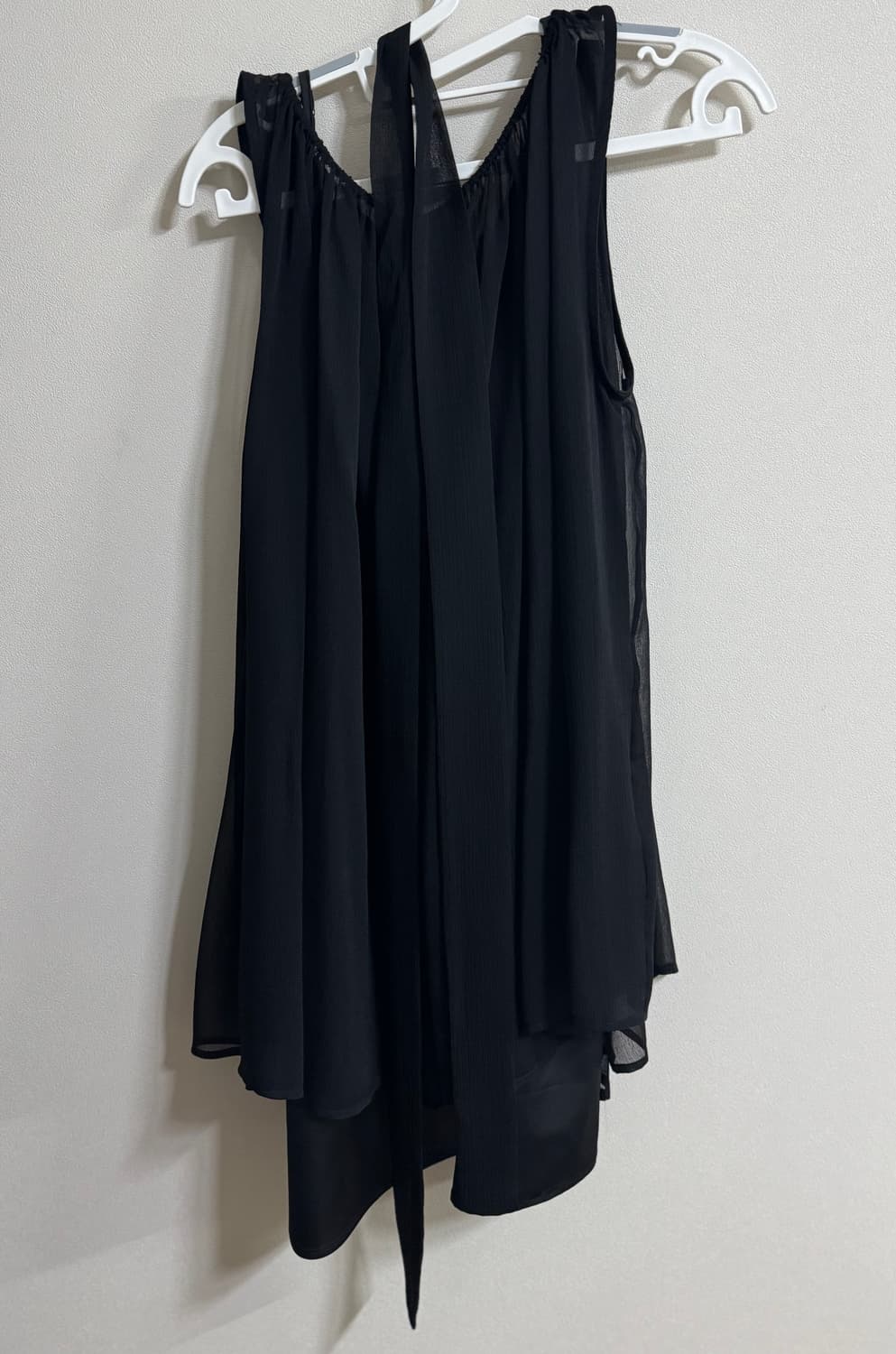 [새상품] 트리밍버드 타이 미니 원피스 블랙 상품이미지3