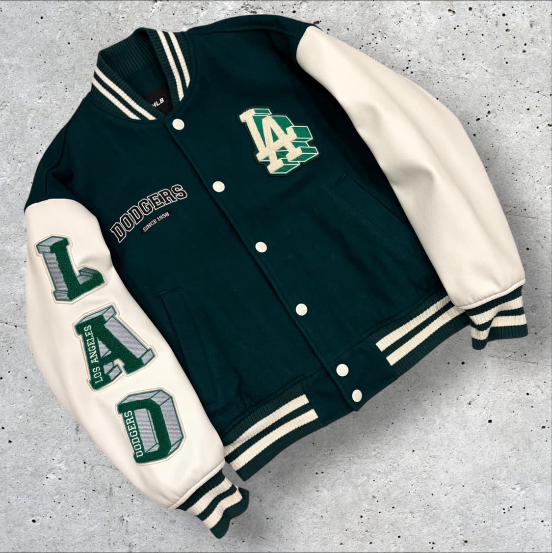 [S] 엠엘비 MLB LA 다저스 울 와펜 스타디움 점퍼 그린 C286 상품이미지1