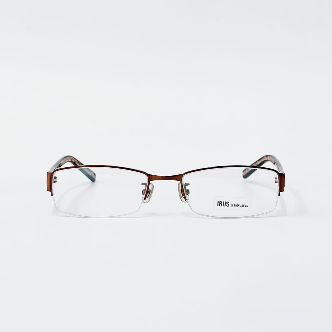 IRUS 브라운 패턴 반무테 메탈 데드스탁 빈티지안경 상품이미지2