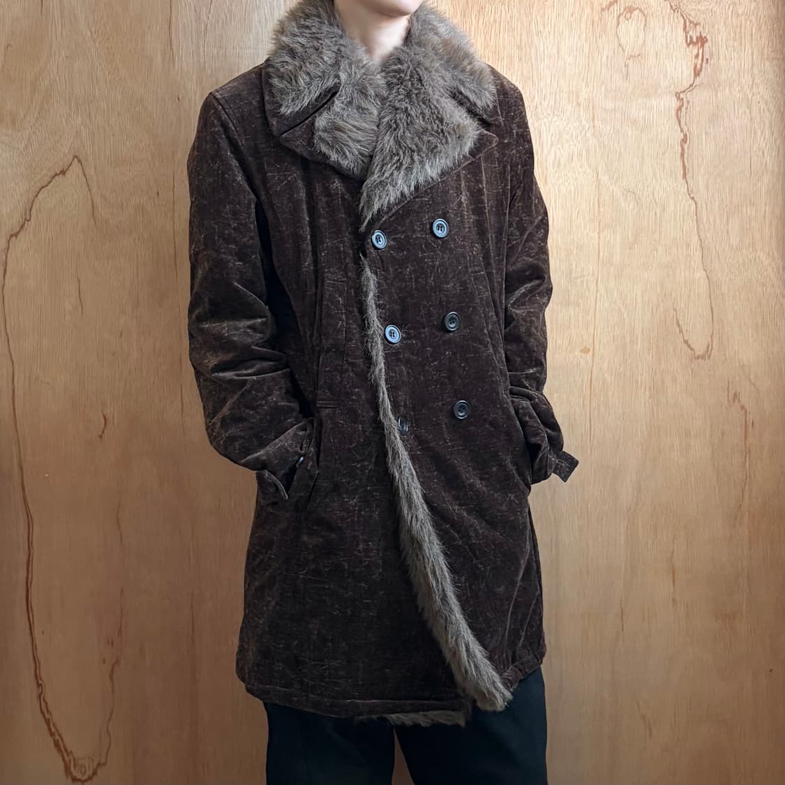 토네이도마트 벨루어 퍼 트리밍 코트 상품이미지1