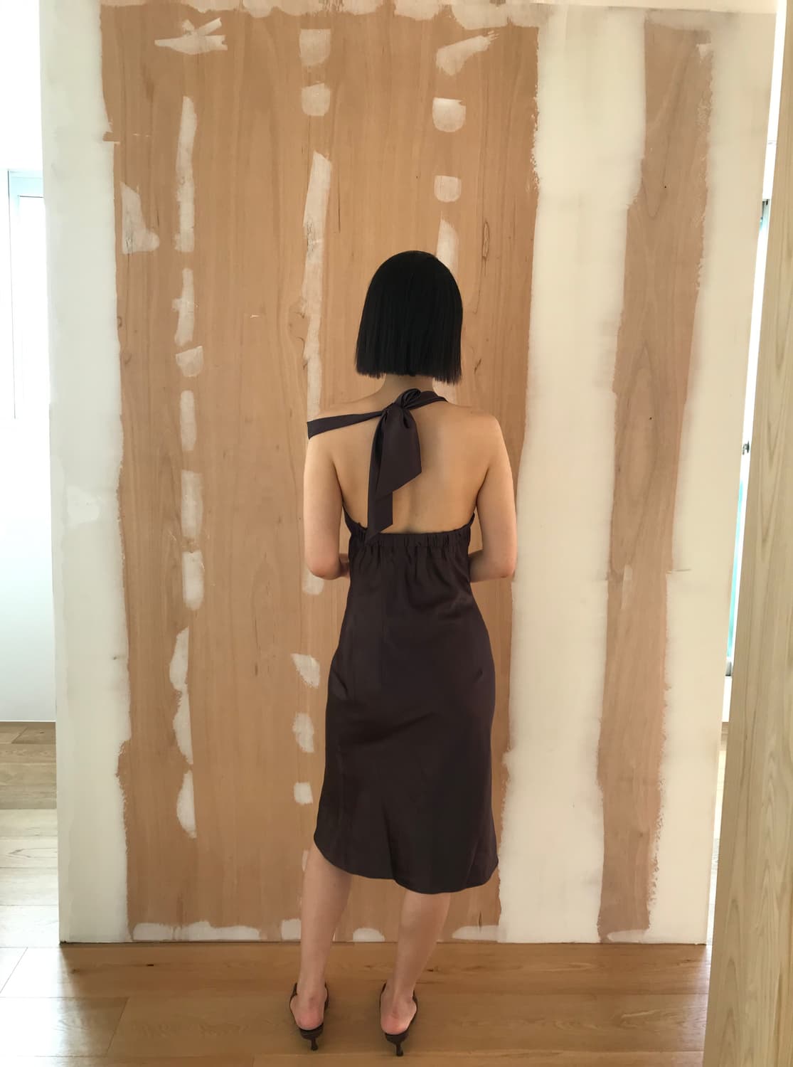 vintage brown halter one-piece 상품이미지5