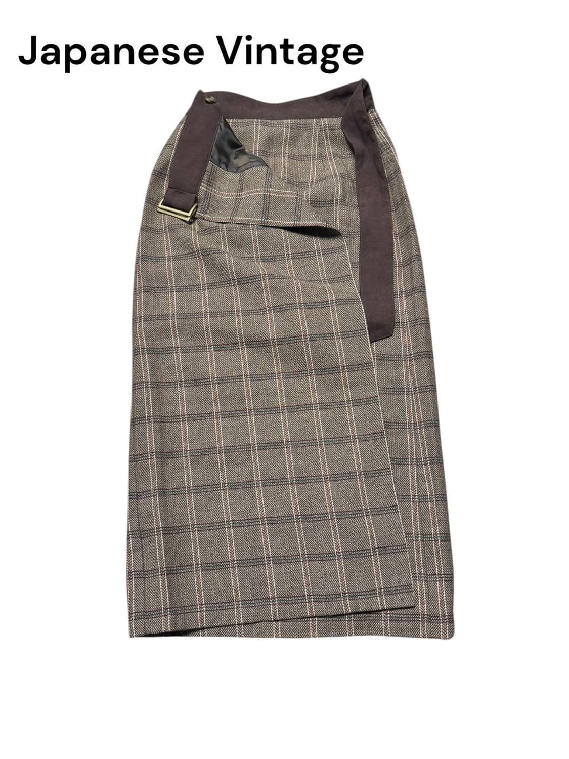 Japanese Riche Glamour 체크 패턴 랩 스커트 상품이미지1