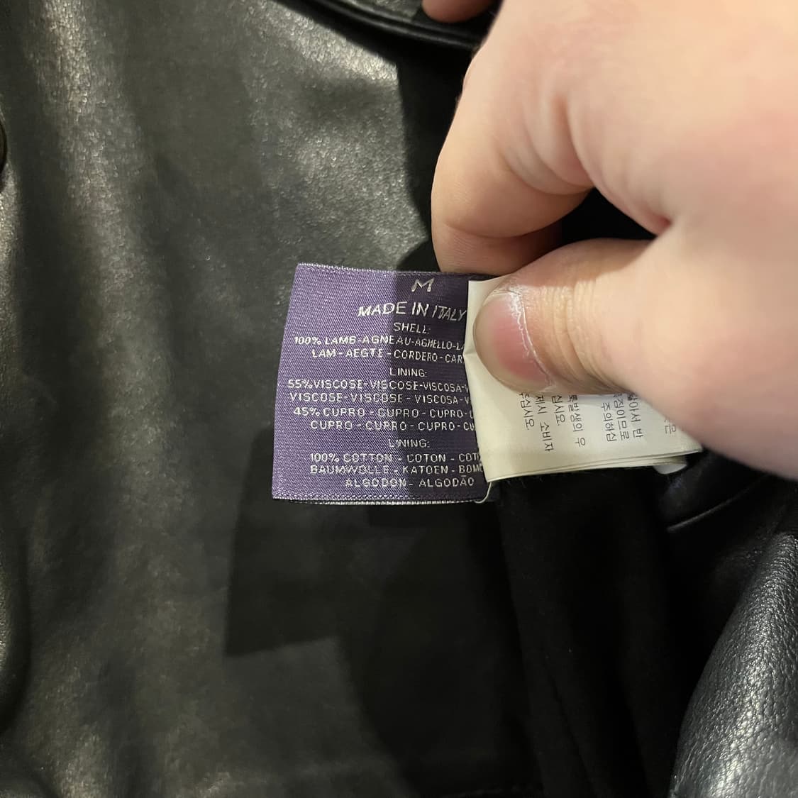 폴로랄프로렌 퍼플라벨 두산 00s 블랙 반광 양가죽 램스킨 어깨견장 상품이미지8