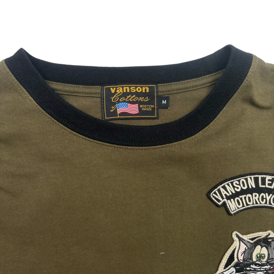 밴슨 레더 톰과제리 자수 카키 롱슬리브 M 상품이미지7