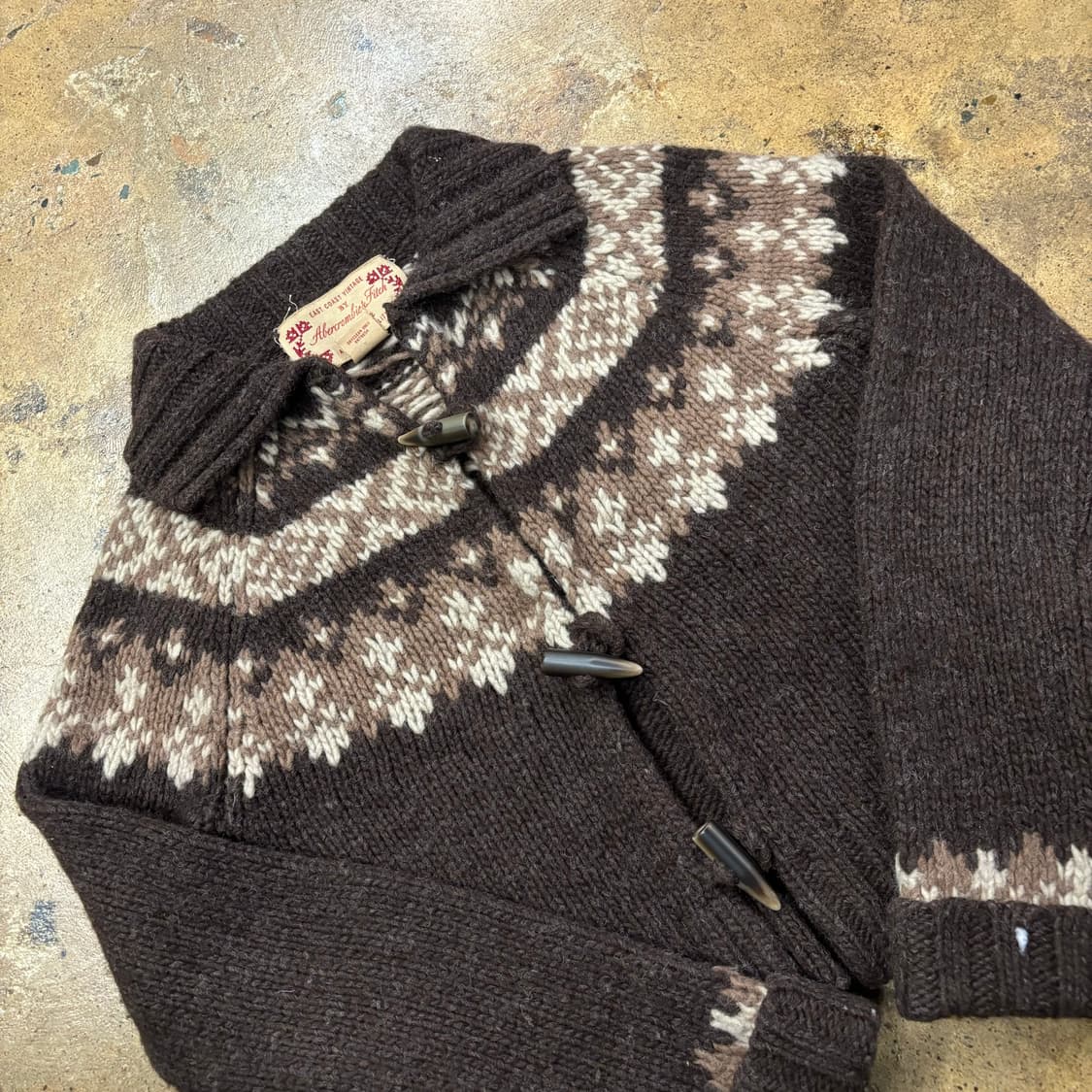 아베크롬비 초코 브라운 모리 더플 니트 가디건 상품이미지1