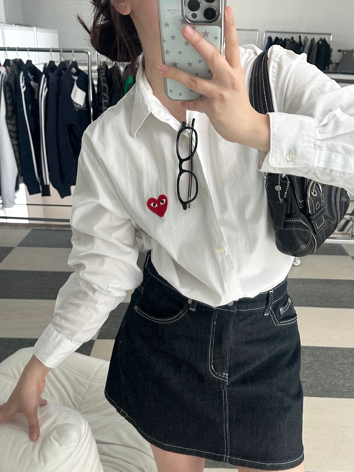 꼼데가르송 레드와펜 화이트 셔츠  상품이미지1