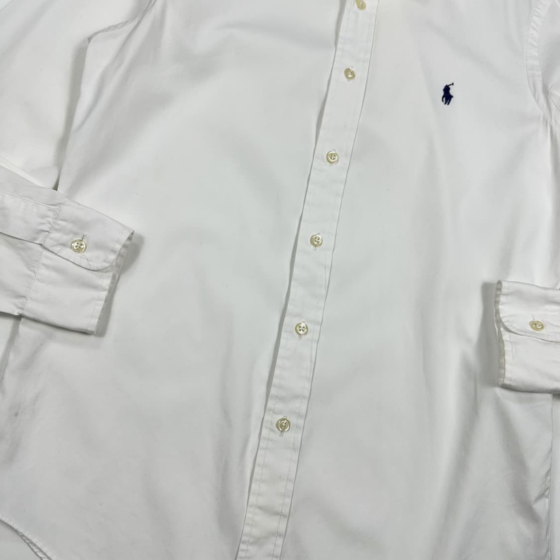 폴로 랄프로렌 포니 클래식 핏 화이트 셔츠 (S) 상품이미지4