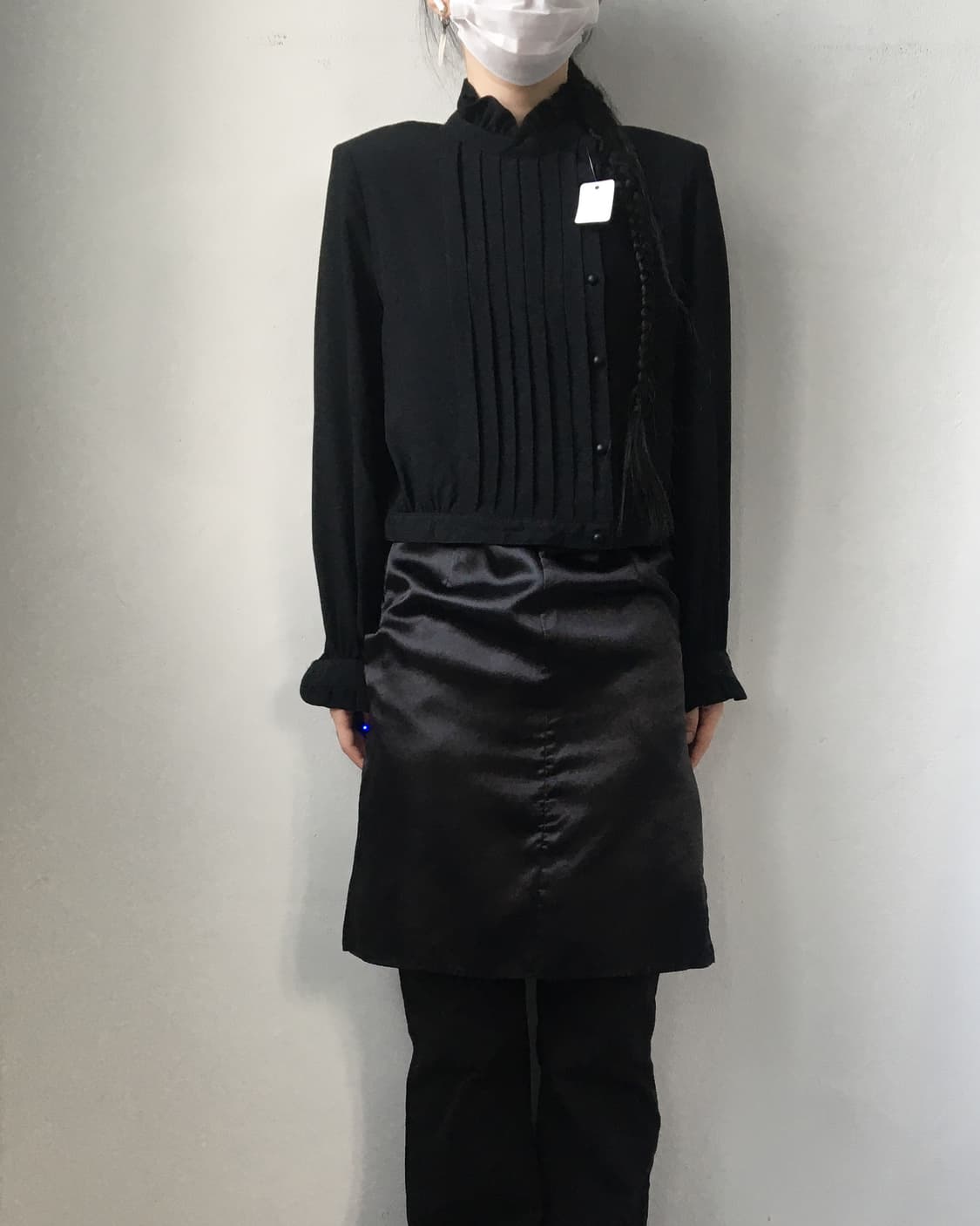 Pleats high neck blouse 상품이미지4