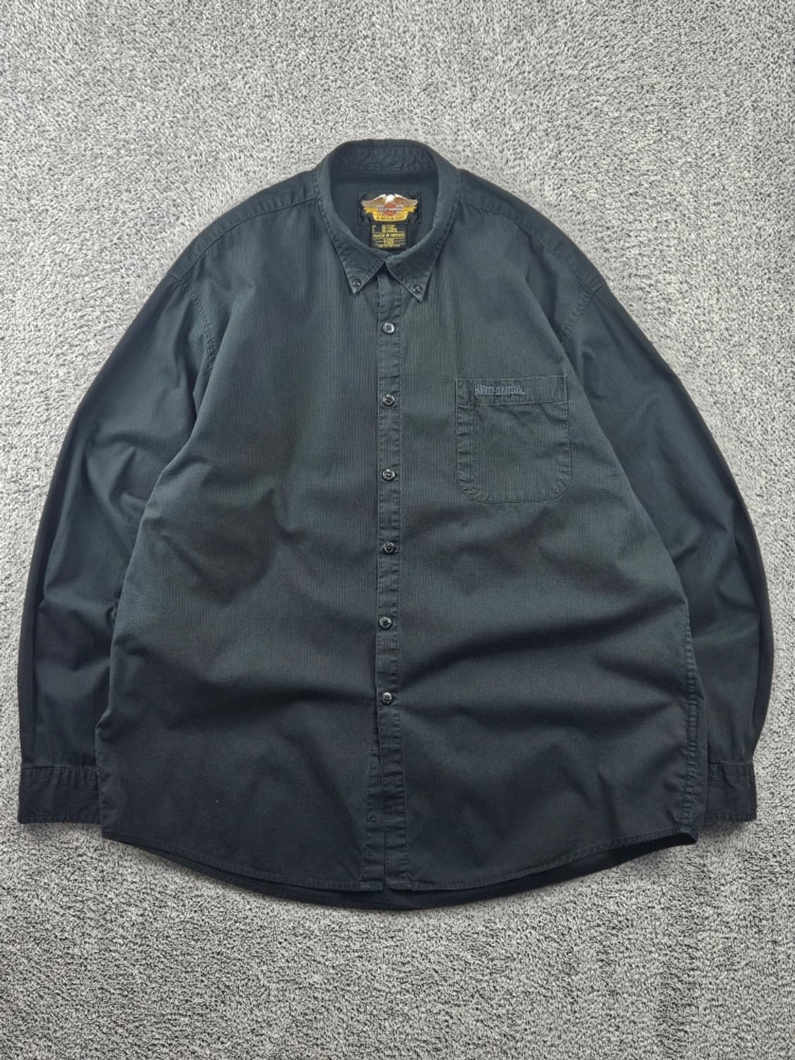 할리데이비슨 버튼다운 포켓 레터링 바이커 셔츠 ( XL ) / 11591 상품이미지1