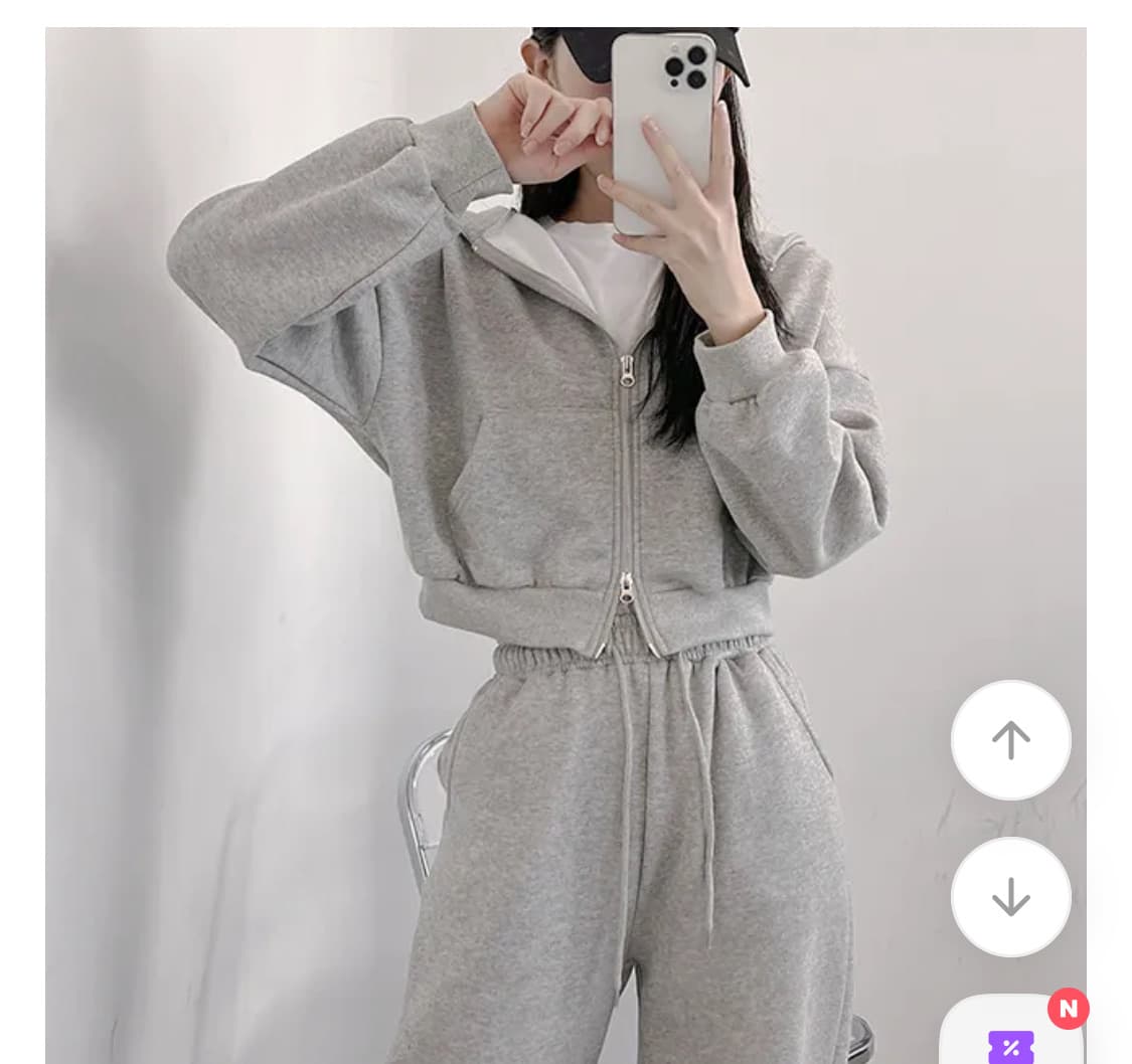 개당&택포) 크롭상의 모음 | 크롭후드집업 크롭자켓 세미 후드티 상품이미지3