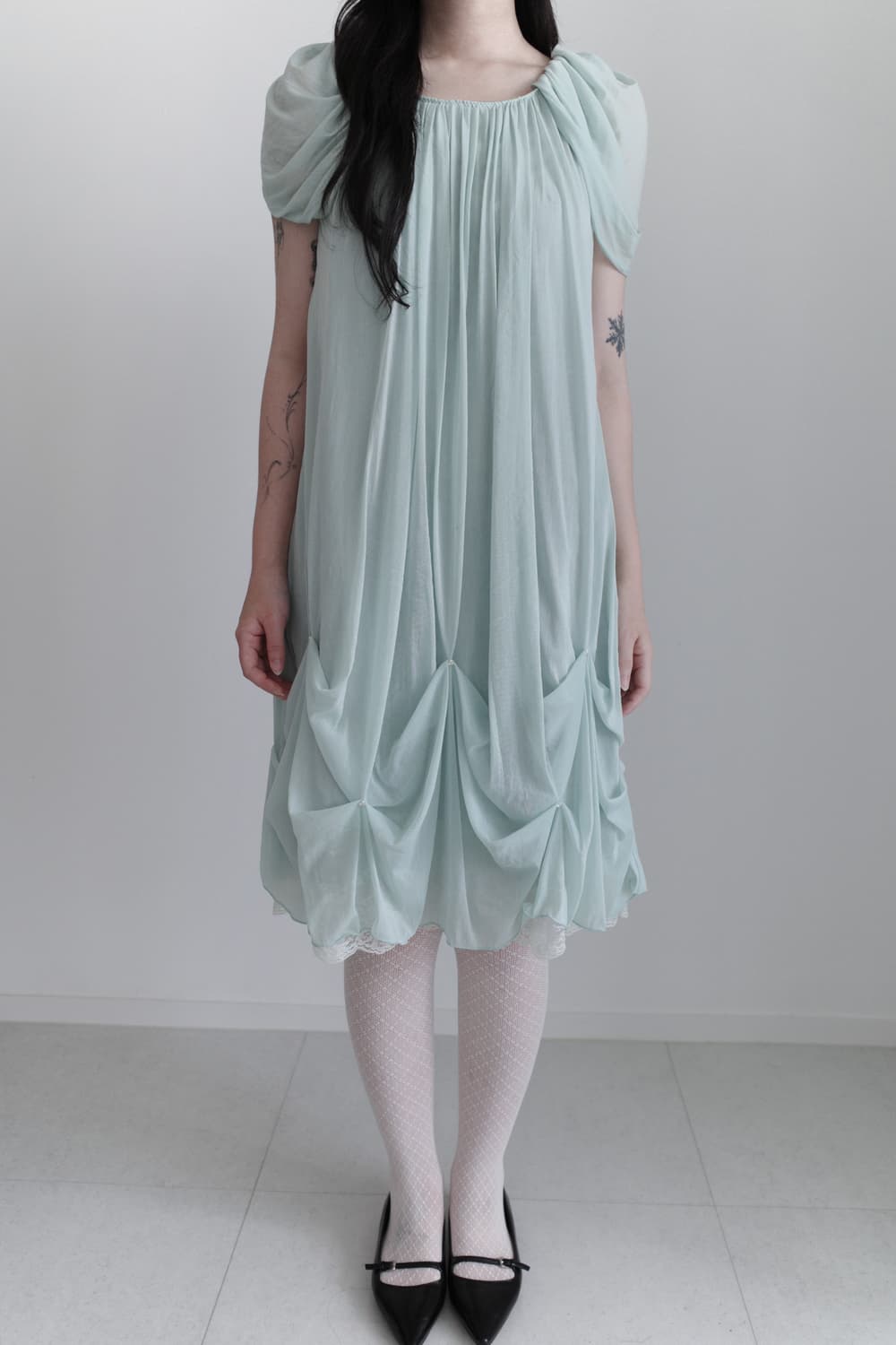 shirring draping one-piece 상품이미지7