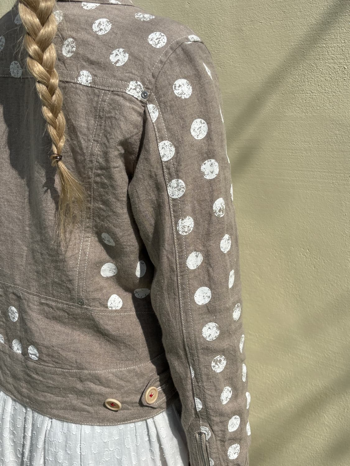 도트 프린팅 린넨 자켓 상품이미지4