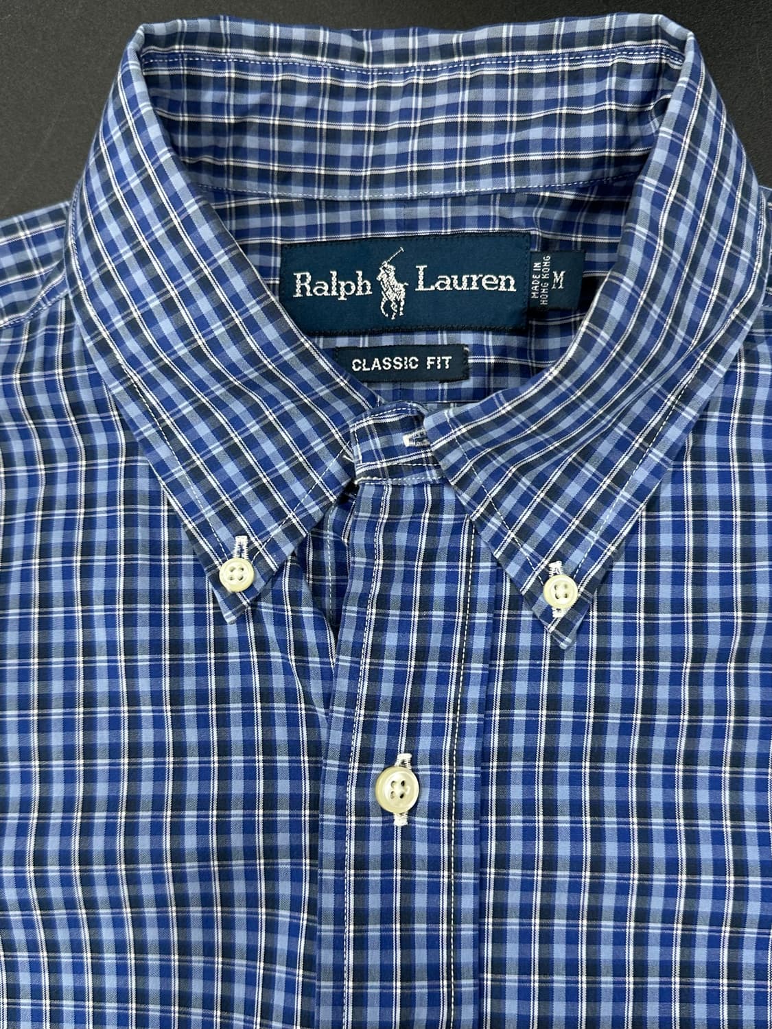 폴로 랄프로렌 블루 마이크로체크 반팔 셔츠 상품이미지4
