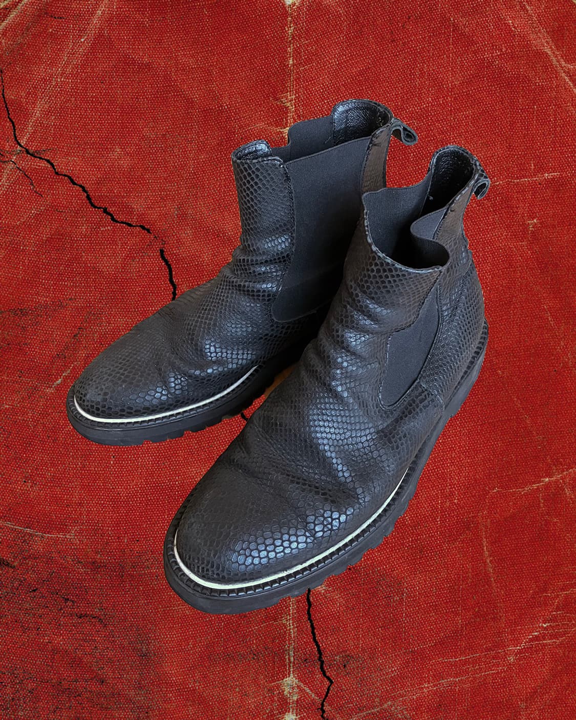 데이빗 스톤 미발매 샘플 파이톤 파이핑 부츠 270 상품이미지1