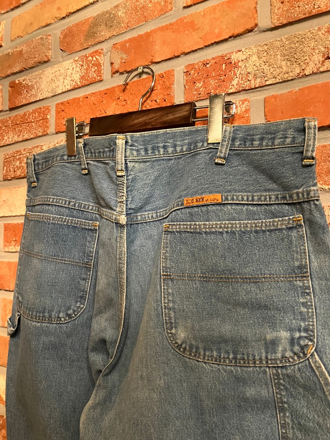 70s USA 빈티지 랭글러 빅밴 데님 카펜터 팬츠 상품이미지6