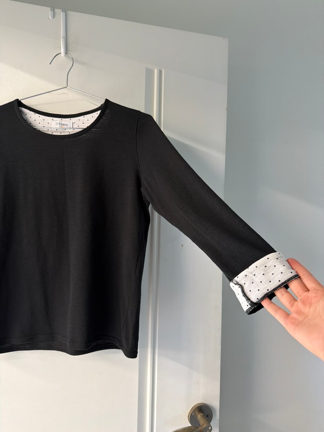 일본빈티지 도트 레이어드 롱슬리브 상품이미지4