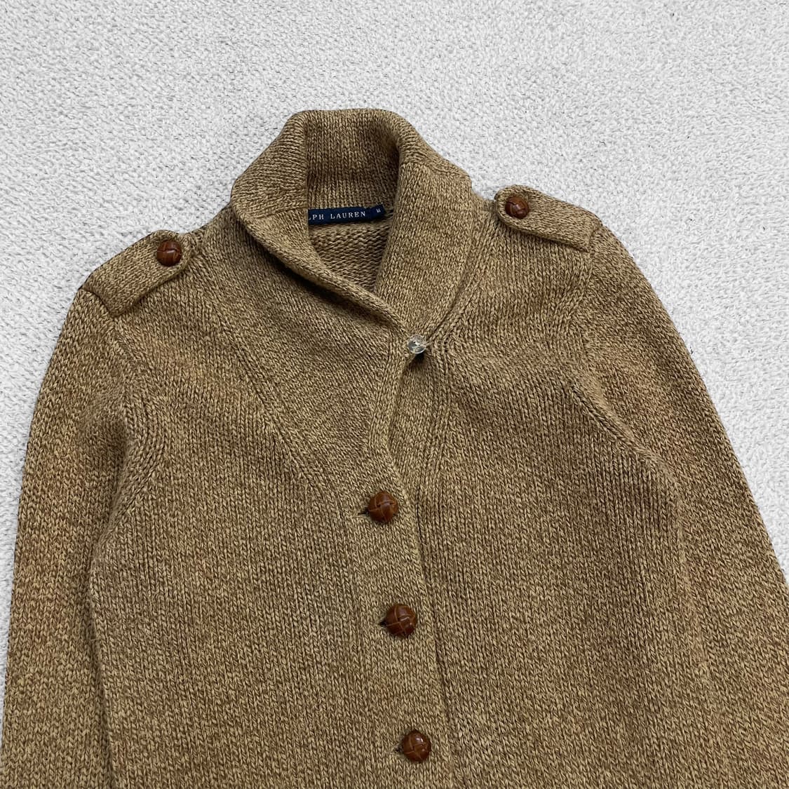 폴로 랄프로렌 숄 카라 가디건 니트 브라운 상품이미지3