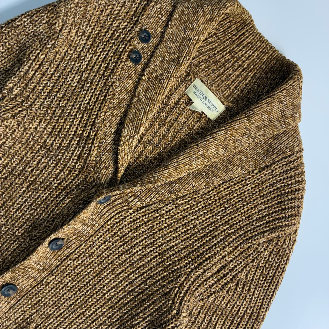 Polo  데님앤서플라이 헤비코튼 카멜 베이지 스웨터 가디건 상품이미지3